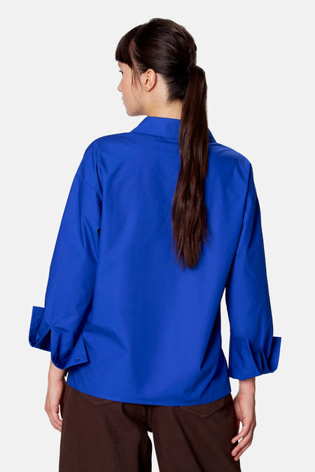 Blouse met lange mouwen - blauw