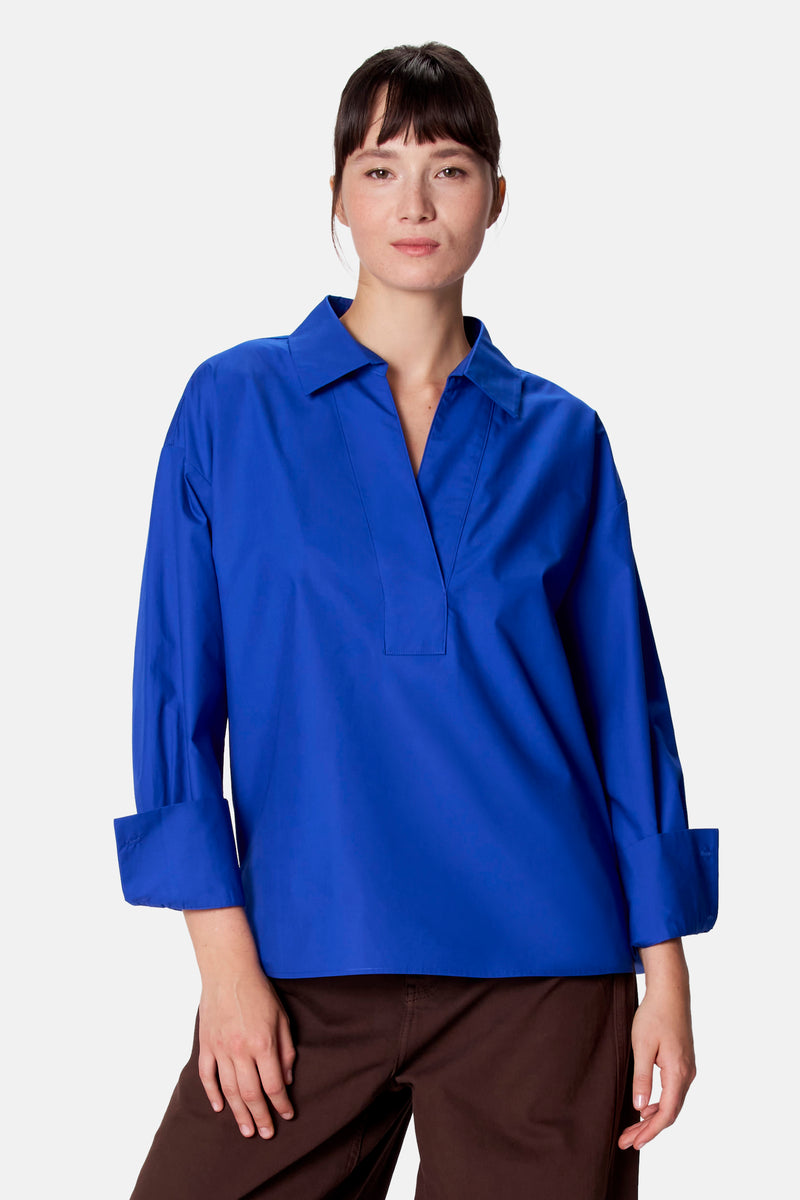 Blouse met lange mouwen - blauw