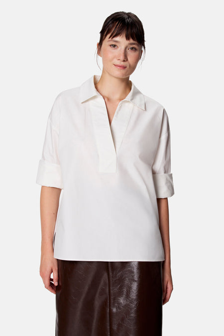 Blouse à manches longues - blanc