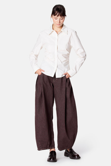 Blouse à manches longues - blanc