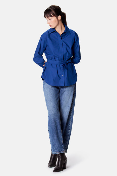Blouse à manches longues - bleu