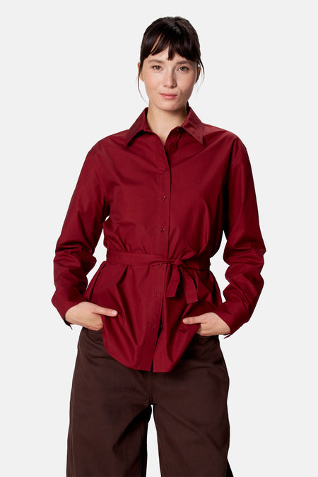 Blouse à manches longues - rouge