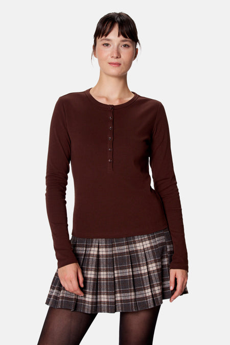 Top (lange mouwen) bruin - Clouds of Fashion