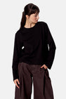 Top uni manche longue noir - Clouds of Fashion