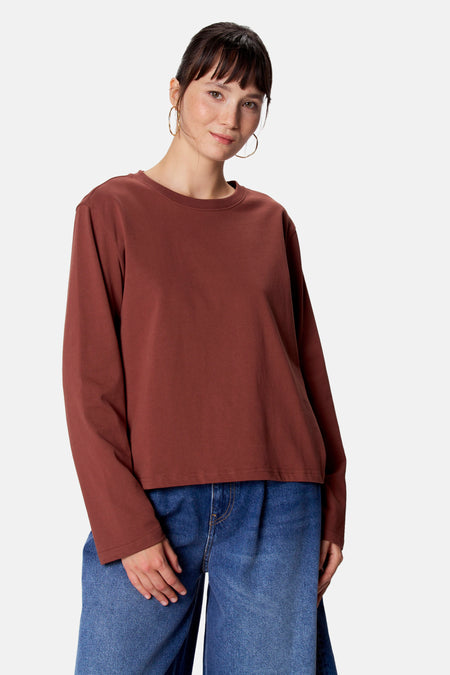 Top (lange mouwen) bruin - Clouds of Fashion