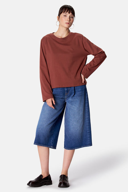 Top (lange mouwen) bruin - Clouds of Fashion