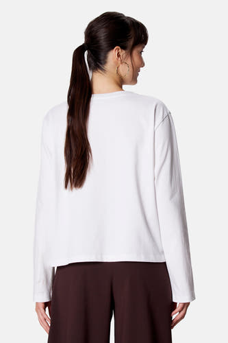 Top uni manche longue blanc - Clouds of Fashion