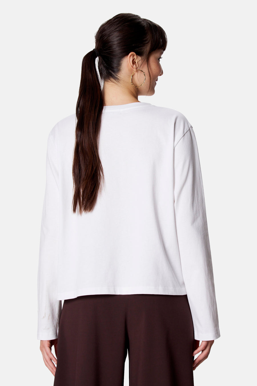 Top uni manche longue blanc - Clouds of Fashion