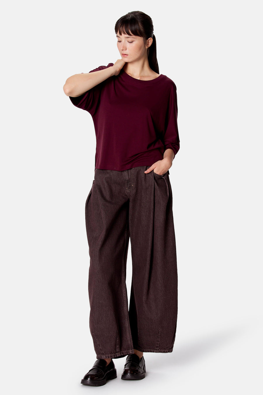Top uni manche courte rouge - Clouds of Fashion