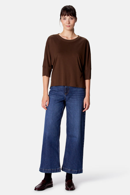 Top (korte mouwen) bruin - Clouds of Fashion