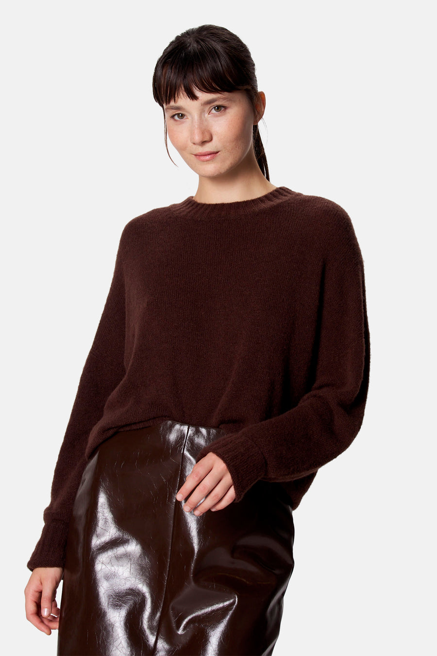 Pull col V brun - Clouds of Fashion