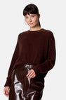 Trui met V-hals bruin - Clouds of Fashion