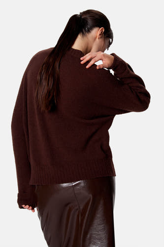 Pull col V brun - Clouds of Fashion