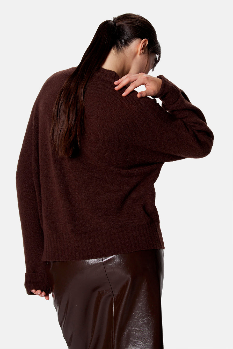 Pull col V brun - Clouds of Fashion