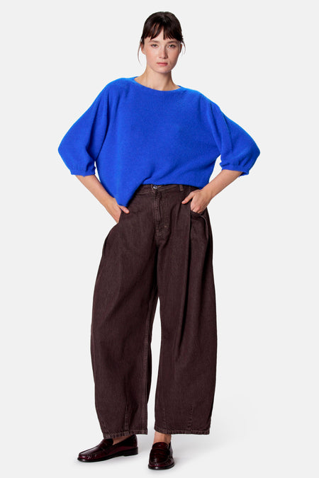 Pull met korte mouwen - blauw