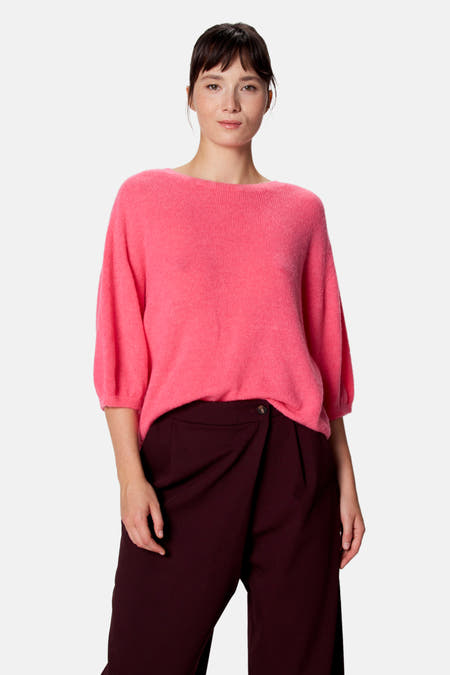 Pull met korte mouwen - roze