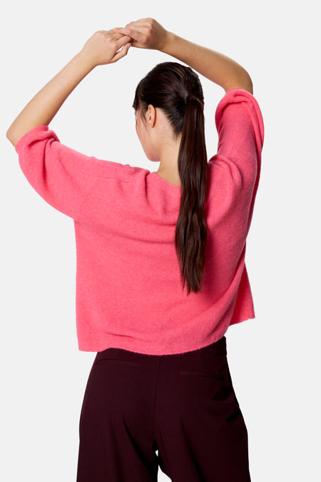 Pull met korte mouwen - roze
