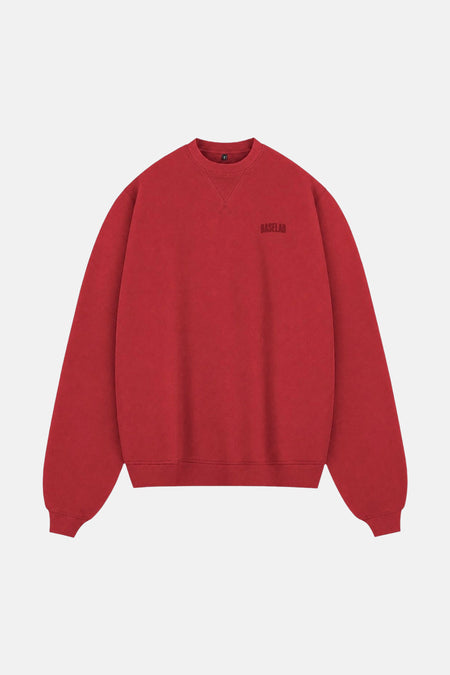 Sweat col O - rouge