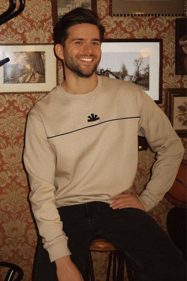 Sweater met ronde hals Beige - BASELAB