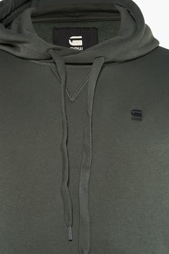 Pull-over gris avec capuche de G-Star RAW, avec des cordons et un petit logo sur la poitrine.