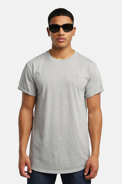 Grijs T-shirt met korte mouwen van G-Star RAW, met opgerolde mouwen en een subtiel logo.