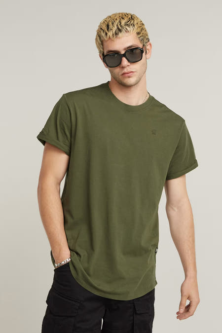 T-shirt vert de G-Star RAW RAW avec mantes cour etes et les épaules.ées.