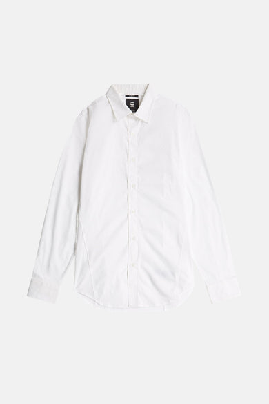 Wit overhemd met lange mouwen van G-Star RAW, met knoopsluiting en een klassieke kraag.