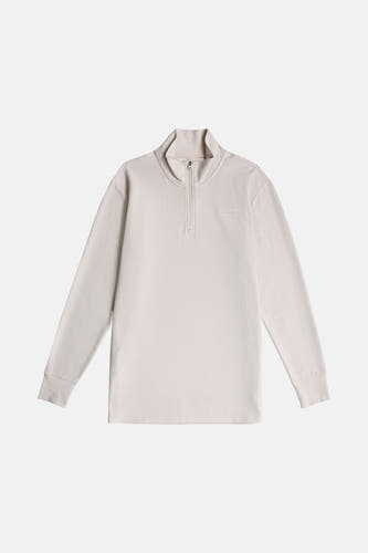 Ecrukleurige sweater van G-Star RAW, met een korte rits en een subtiel logo op de borst.