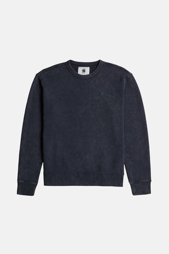 Blauwe sweater van G-Star RAW met ronde hals en een subtiel verwassen textuur.
