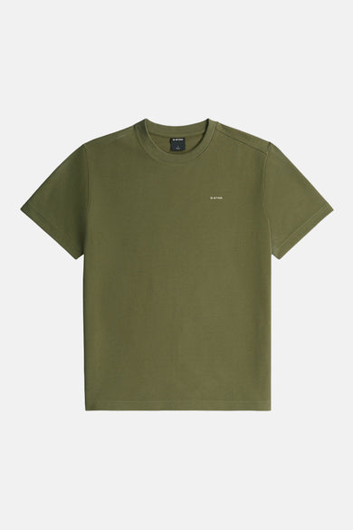 Groen T-shirt met korte mouwen van G-Star RAW, met een wafeltextuur en klein logo op de borst.
