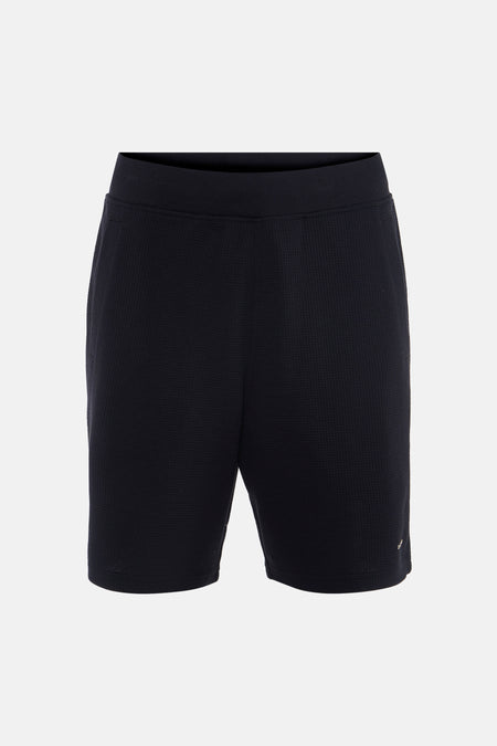 Zwarte short van G-Star RAW met wafeltextuur, geribbelde tailleband en klein logo op de rechterpijp.
