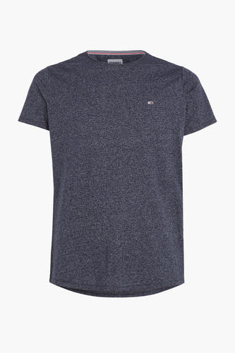 T-shirt bleu de TOMMY JEANS, avec des manches courtes et une subtile texture mélangée.