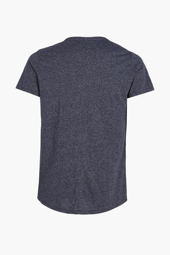 T-shirt bleu de TOMMY JEANS, avec des manches courtes et une texture mélangée à l'arrière.