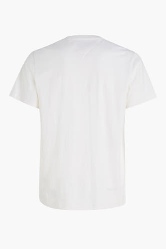 T-shirt blanc à manches courtes de TOMMY JEANS, droit par derrière.