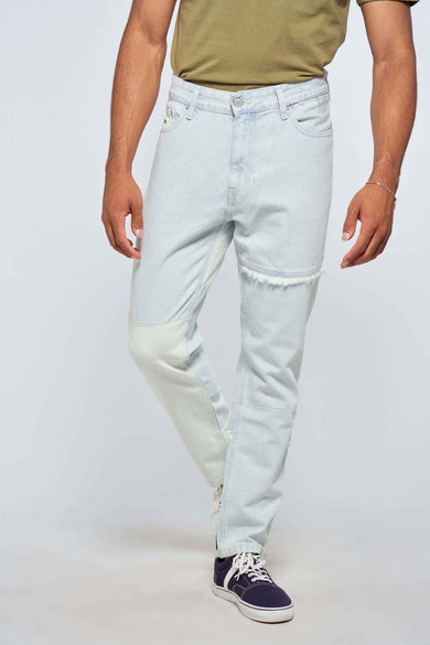 Jean &agrave; coupe carrot - bleu