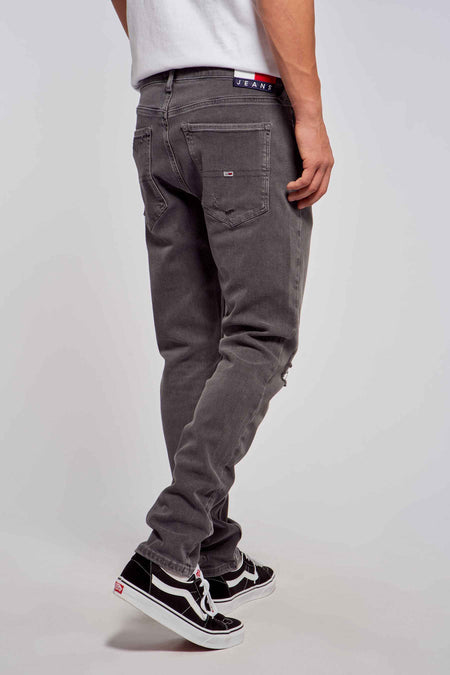 Jean &agrave; coupe carrot - gris