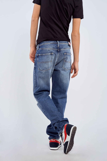 Jean &agrave; coupe droite - bleu