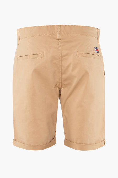 Khaki heren bermuda shorts, achterkant.