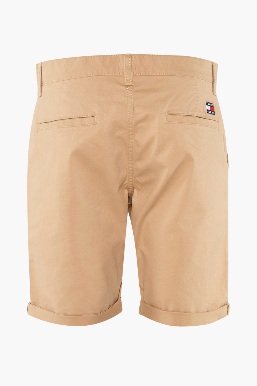 Khaki heren bermuda shorts, achterkant.
