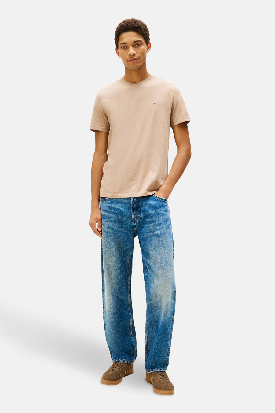 T-shirt met korte mouwen - beige - TOMMY JEANS