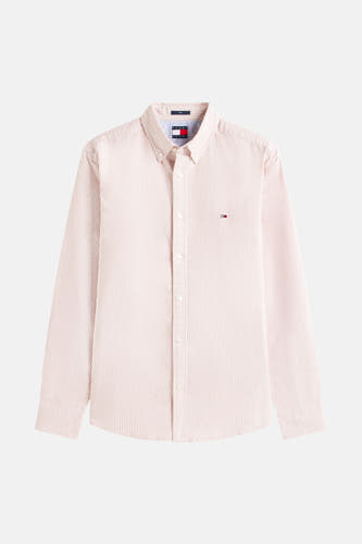 Gestreept rood overhemd met lange mouwen van TOMMY JEANS, met knoopsluiting en logo op de borst.