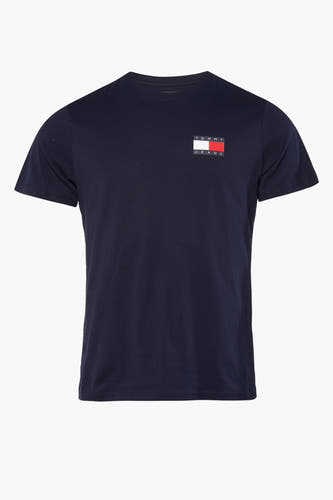 Blauw T-shirt met korte mouwen van TOMMY JEANS, met logo op de borst.
