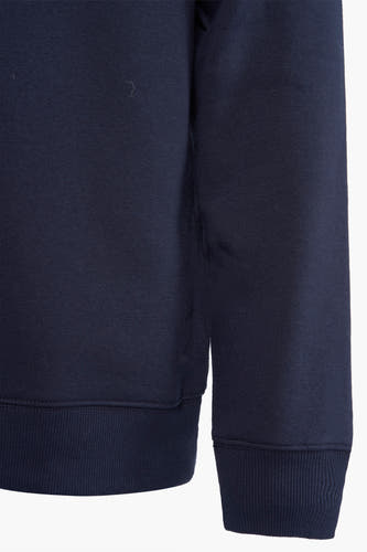 Blauwe sweater van TOMMY JEANS, met lange mouwen en geribde boorden.
