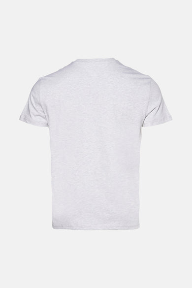 Grijs T-shirt met korte mouwen van TOMMY JEANS, effen dessin, achterkant weergegeven.
