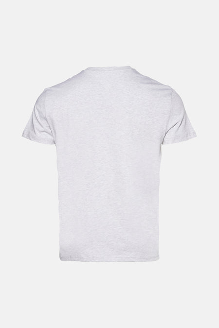 Grijs T-shirt met korte mouwen van TOMMY JEANS, effen dessin, achterkant weergegeven.
