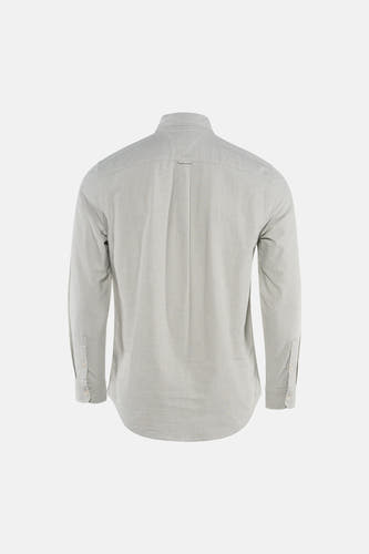 Groen overhemd met lange mouwen van TOMMY JEANS, achterzijde met centrale knoopsluiting, lichte textuur, casual fit