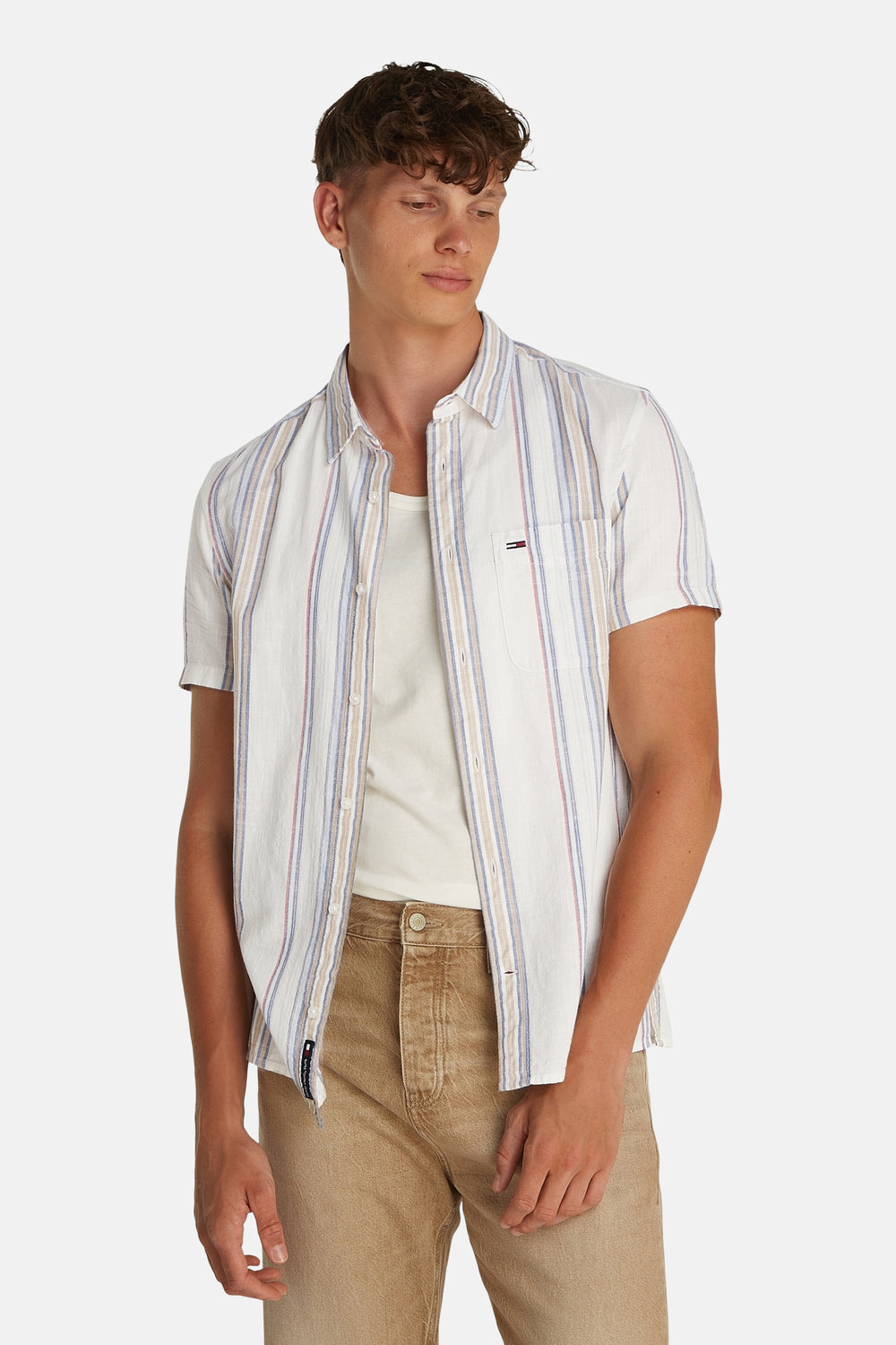 Chemise (manches courtes) Bleu - TOMMY JEANS