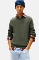 Pull col O vert - TOMMY JEANS
