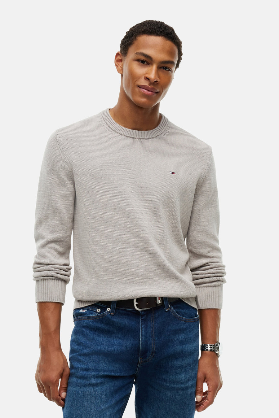 Pull col O beige - TOMMY JEANS