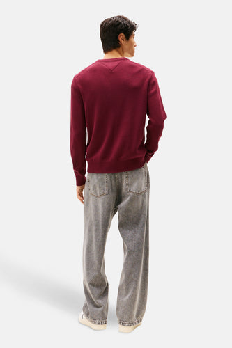 Pull à col rond - Bordeaux - TOMMY JEANS